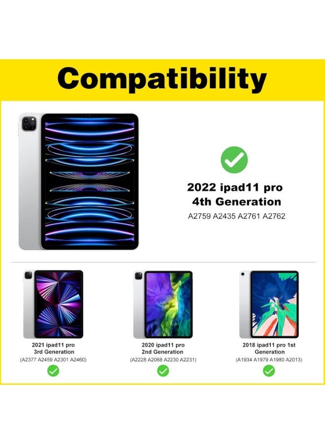واقي شاشة لجهاز iPad Pro مقاس 11 بوصة، زجاج مقوى 9H، قطعة واحدة، متوافق مع iPad Pro 11 بوصة 2022/2021/2020/2018 (الجيل الرابع/الثالث/الثاني/الأول) - Image 3